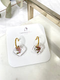 Diamond thryptomene on gold hoop top