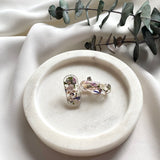 Oblong flower confetti stud