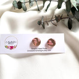 Tiny flower 12mm rose gold mirror acrylic round studs