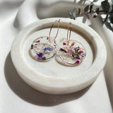 Medium round resin dangle with gold hoops