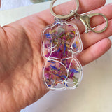 Lady figure flower confetti keyring