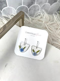 Half circle round forget me not flowers on silver hooks