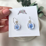Petite square forget me not mini hoops