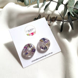Donut flower confetti studs