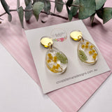 Cootamundra Wattle small tear drop resin dangle