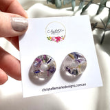 Donut flower confetti studs
