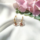 Diamond thryptomene on gold hoop top
