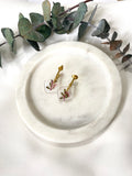 Diamond thryptomene on gold hoop top