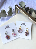 Petite teardrop confetti mini hoops