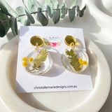 Cootamundra Wattle small round resin dangle