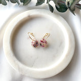 Petite teardrop confetti mini hoops