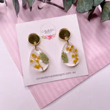 Cootamundra Wattle small tear drop resin dangle