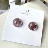 15mm  dome flower confetti studs