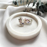 Oblong flower confetti stud