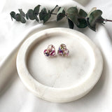 heart stud with dried flowers, 16mm