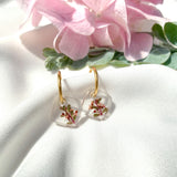 Diamond thryptomene on gold hoop top