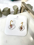 Diamond thryptomene on gold hoop top