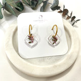 Diamond thryptomene on gold hoop top