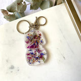 Lady figure flower confetti keyring