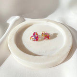heart stud with dried flowers, 16mm