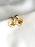 Small diamond Wattle drop earrings
