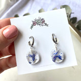 Petite blue flower confetti silver Huggies