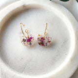 Petite half circle confetti mini hoops