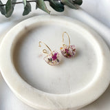 Petite half circle confetti mini hoops