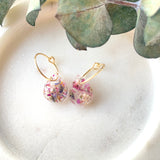Petite teardrop confetti mini hoops