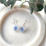 Petite square forget me not mini hoops