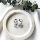 Petite blue flower confetti silver Huggies
