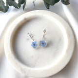 Petite square forget me not mini hoops