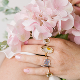 Silver charmed chrysanthemum bracelet & adjustable ring gift set