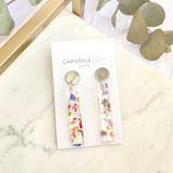 Matchstick dangles flower confetti, silver top