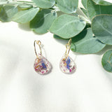 Petite teardrop confetti mini hoops