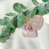 Petite teardrop confetti mini hoops