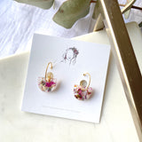 Petite half circle confetti mini hoops
