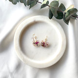 Petite half circle confetti mini hoops