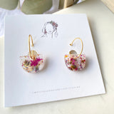 Petite half circle confetti mini hoops