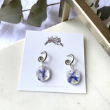 Petite blue flower confetti silver Huggies