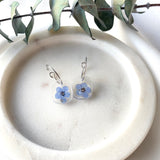 Petite square forget me not mini hoops