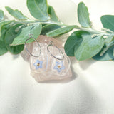 Petite square forget me not mini hoops