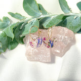 Petite half circle confetti mini hoops