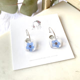 Petite square forget me not mini hoops