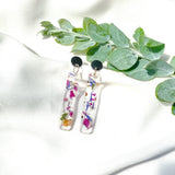 Matchstick dangles flower confetti, silver top