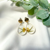 Small wattle tear drop resin dangle