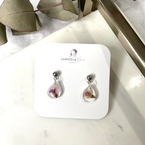 Mini tear drop purple Hardenbergs with silver ball top